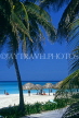 CUBA, Varadero, beach, thatched sunshades and coconut trees, CUB110JPL