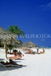 CUBA, Varadero, beach, thatched sunshades and sunbathers, CUB118JPL