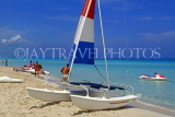 CUBA, Varadero, beach with catamaran sail boat, CUB242JPL