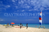 CUBA, Varadero, beach with catamaran sail boat, CUB336JPL