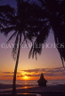 CUBA, Varadero, sunset and coconut trees, CUB202JPL