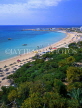 CYPRUS, Aiya Napa, beach with sunshades, harbour in background, CYP170JPL