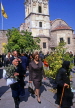 CYPRUS, Larnaca, Ayios Larzaros Church and churchgoers, CYP284JPL