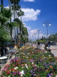 CYPRUS, Larnaca, promenade lined with flower beds and palm trees, CYP143JPL