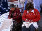 CYPRUS, Lefkara village, traditional Lace making, two women at work, CYP200JPL