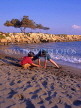 CYPRUS, Limassol, children playing on beach, CYP194JPL