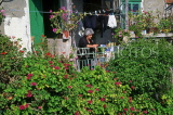 CYPRUS, traditional villages, KATO DRYS (North Larnaca), woman at small house, CYP323JPL