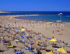 Canary Isles, TENERIFE, Playa de Las Americas, Las Cuevitas, beach and holidaymakers, SPN1303JPL