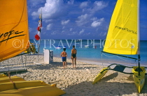 Cayman Islands, GRAND CAYMAN, Seven Mile Beach, and catamarans, CAY212JPL