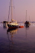 Channel Islands, JERSEY, Gorey, boats in harbour, dusk, UK10410JPL