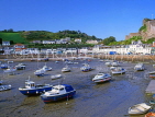 Channel Islands, JERSEY, Gorey, harbourside with boats at low tide, UK10371JPL