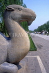 China, BEIJING, Ming Tombs, Sacred Way (avenue of stone figures), large stone camel figure, CH1301JPL