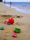 DOMINICAN REPUBLIC, North Coast, Playa Dorada, beach toys on beach, DR239JPL