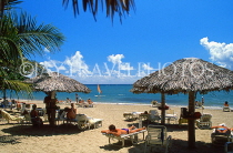 DOMINICAN REPUBLIC, North Coast, Playa Dorada, beach with sunbathers and sunshades, DR444JPL