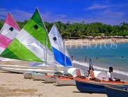 DOMINICAN REPUBLIC, North Coast, Playa Dorada, sailboats on beach, DR237JPL