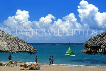 DOMINICAN REPUBLIC, North Coast, Playa Dorada, sunbathers and sunshades, DR315JPL
