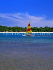 DOMINICAN REPUBLIC, North Coast, Puerto Plata, Playa Dorada, sailboat at sea, DR330JPL