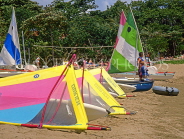 DOMINICAN REPUBLIC, North Coast, Puerto Plata, Playa Dorada, windsurfs and sailboats, DR327JPL