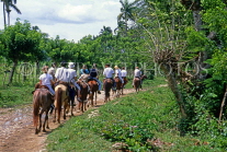 DOMINICAN REPUBLIC, countryside, tourists pony trekking, DR294JPL