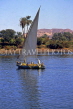 EGYPT, Aswan, River Nile, transporting sugar cane by felucca, EGY325JPL