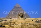 EGYPT, Giza, The Sphinx and Pyramid, EGY011JPL