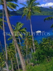 FIJI, Taveuni, Matagi (Matangi) Island, seascape through coconut trees, FIJ1122JPL