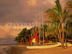 FIJI, Viti Levu, Nadi Bay, beach and sailboats, FIJ750JPL