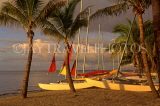 FIJI, Viti Levu, Nadi Bay, beach and sailboats, near Regent Fiji Hotel, FIJ480JPL