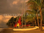 FIJI, Viti Levu, Nadi Bay, beach and sailboats, near Regent Fiji Hotel, FIJ659JPL