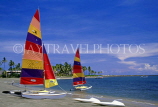 FIJI, Viti Levu, Nadi Bay, beach and sailboats, near Regent Fiji Hotel, FIJ675JPL