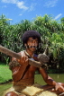 FIJI, Viti Levu, Pacific Harbour, Arts Village, warrior with traditional weapon, FIJ7776JPL