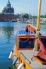 FINLAND, Helsinki, Market Square, waterfront and sailboat, FIN803JPL