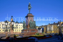 FINLAND, Helsinki, Senate Square, Czar Alexander II statue, FIN775JPL