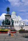 FINLAND, Helsinki, Senate Square and Cathedral, Czar Alexander II statue, FIN777JPL
