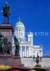 FINLAND, Helsinki, Senate Square and Cathedral, Czar Alexander II statue, FIN870JPL