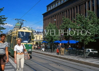FINLAND, Helsinki, street scene and tram car, FIN764JPL