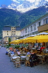 FRANCE, Haute Savoie, Rhone Alps, CHAMONIX, resort centre and restaurant scene, FRA1751JPL