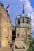 FRANCE, Loire Valley, Indre-et-Loire, AMBOISE, Chateau Amboise, visitors climbing steps, FRA1742JPL