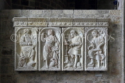 FRANCE, Normandy, MONT SAINT-MICHEL, Abbey, interior, tablets, carvings, FRA2829JPL