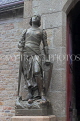 FRANCE, Normandy, MONT SAINT-MICHEL, Joan of Arc statue, by Saint-Pierre church, FRA2835JPL