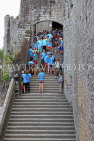 FRANCE, Normandy, MONT SAINT-MICHEL, granite stairways, and visitors, FRA2797JPL