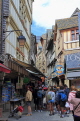FRANCE, Normandy, MONT SAINT-MICHEL, narrow streets, and visitors, FRA2784JPL