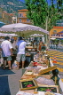 FRANCE, Provence, Cote d'Azure, VILLEFRANCHE-SUR-MER, Old Town, antique market stalls, FRA462JPL