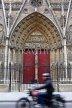 France, PARIS, Notre Dame Cathedral, architectural detail and doorway, FRA2582JPL