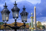 France, PARIS, Place de la Concorde, street lamps and Obelisk, FRA1567JPL