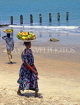 GAMBIA, fruit seller, along beach, GAM898JPL