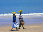 GAMBIA, fruit sellers, along beach, GAM897JPL