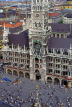 GERMANY, Munich, Marienplatz and gothic Rathaus (Town Hall), GER762JPL