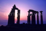 GREECE, Sounion, Temple of Poseidon (dusk view), GR445JPL