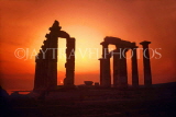 GREECE, Sounion, Temple of Poseidon (dusk view), GR454JPL